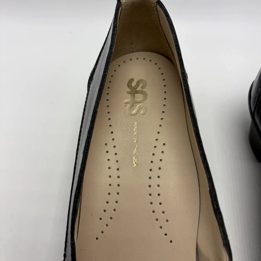 SAS Sonyo Black Patent Leather Dress Pumps Womens 8 M Heel Shoe Comfort